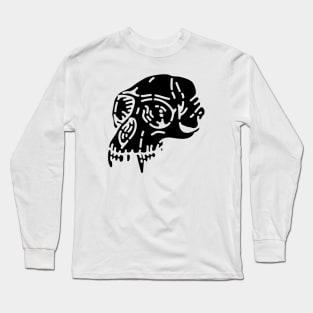 Skull Monkey-NegativeBlack Long Sleeve T-Shirt